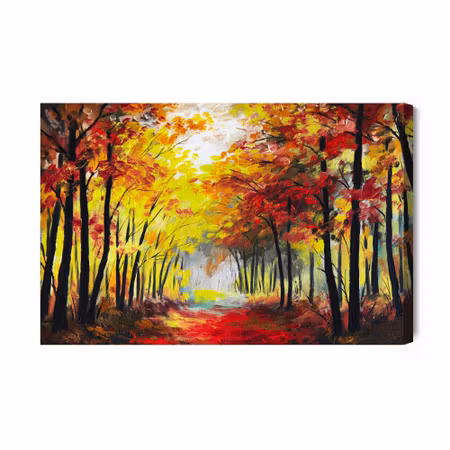 Canvastavla - A Forest Landscape in Autumn Colors