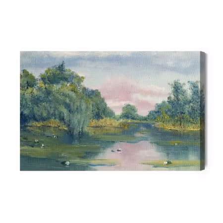 Canvastavla - Forest over the Water