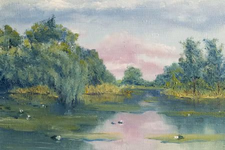 Canvastavla - Forest over the Water
