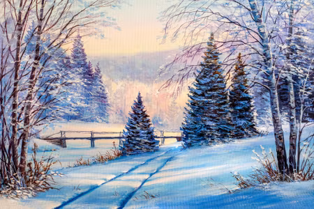 Canvastavla - Winter Forest Landscape