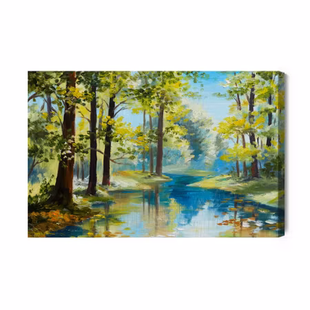 Canvastavla - The Forest Landscape Is Painted