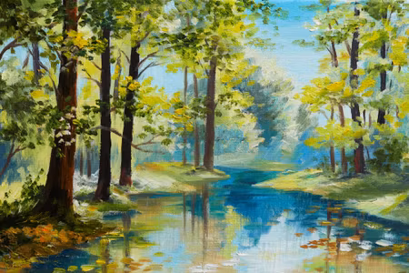 Canvastavla - The Forest Landscape Is Painted