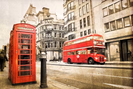 Canvastavla - Vintage London Street