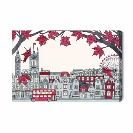 Canvastavla - London Buildings As Drawn
