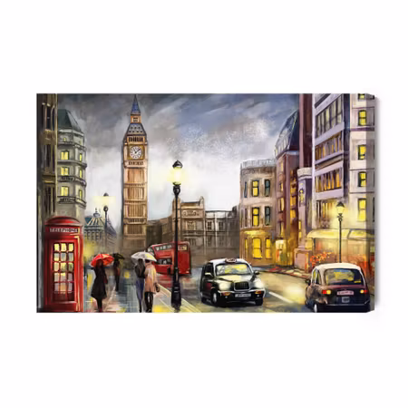 Canvastavla - A Cloudy Day in London