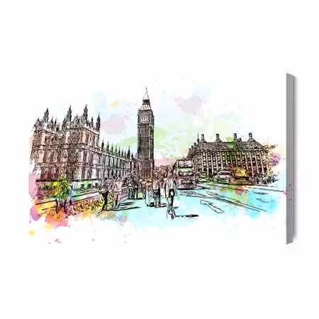 Canvastavla - London Street Painted with