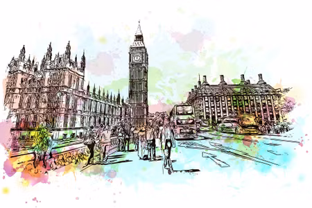 Canvastavla - London Street Painted with