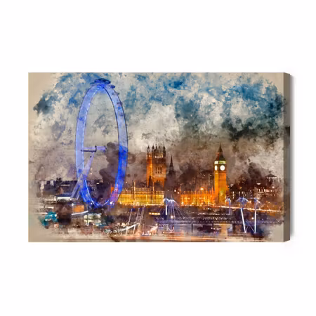 Canvastavla - Panorama of London Painted with