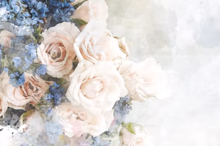 Canvastavla - Pastel Roses Painted in Watercolor