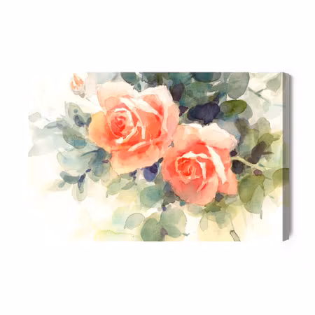 Canvastavla - Beautiful Colorful Roses Painted in