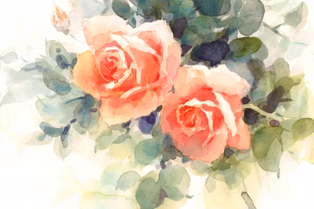Canvastavla - Beautiful Colorful Roses Painted in
