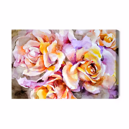 Canvastavla - Colorful Rose Flowers Painted with