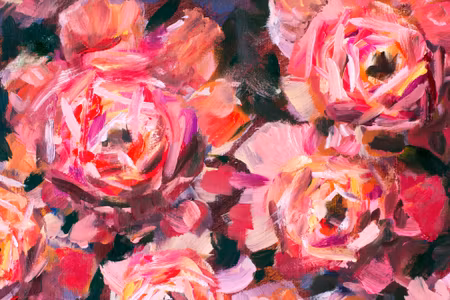 Canvastavla - Abstract Painting of Roses