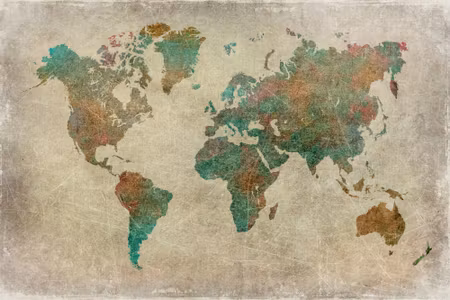 Canvastavla - Vintage World Map