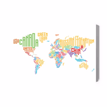 Canvastavla - World Map - Subtitles