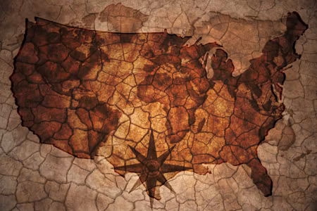 Canvastavla - Vintage Usa Map