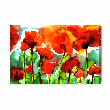 Canvastavla - Poppies Painted with Watercolor
