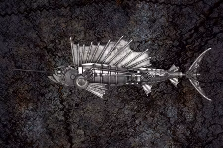 Canvastavla - Steampunk Style Sailfish