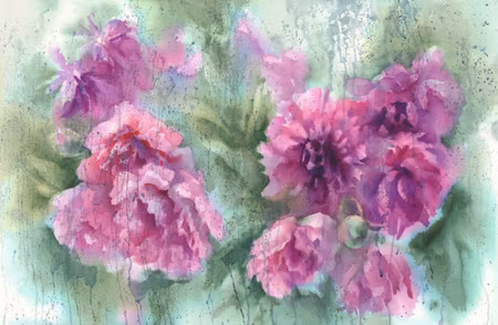 Canvastavla - Peonies in Watercolor