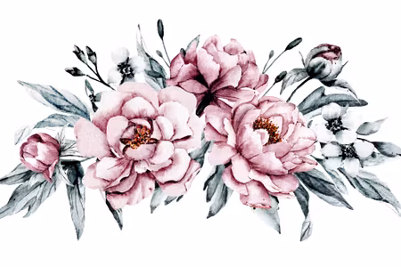 Canvastavla - Composition of Peony Flowers