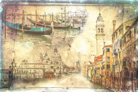 Canvastavla - Venice in Vintage Style