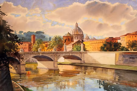 Canvastavla - The Tiber River in Rome
