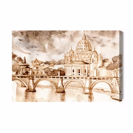 Canvastavla - Rome Painted with Watercolor