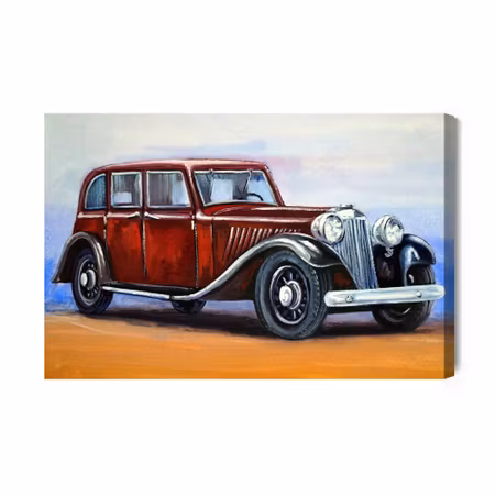 Canvastavla - Red Vintage Car