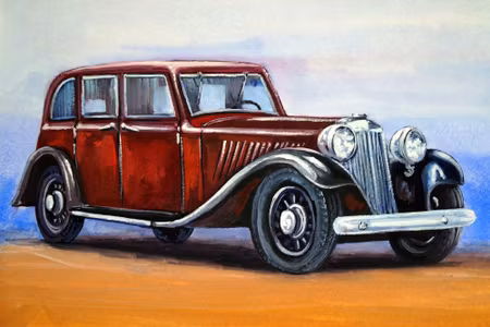 Canvastavla - Red Vintage Car