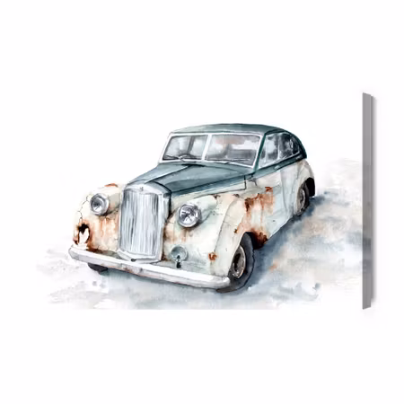Canvastavla - Old Car Painted with Watercolor