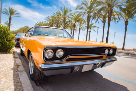 Canvastavla - Orange American Car