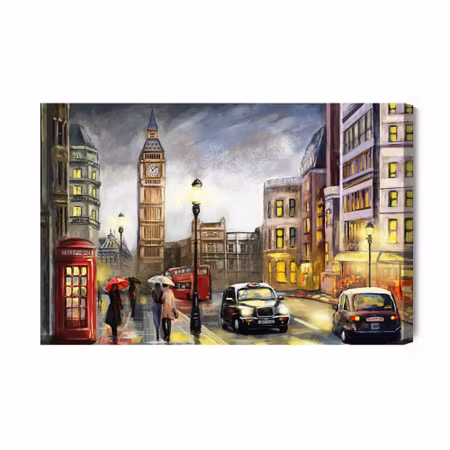 Canvastavla - Cars and Bus in London
