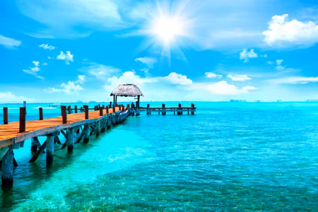 Canvastavla - A Pier in the Caribbean Sea