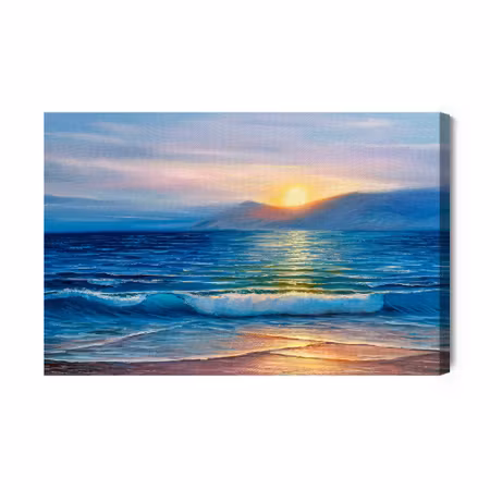 Canvastavla - Painted Sunset over the Sea
