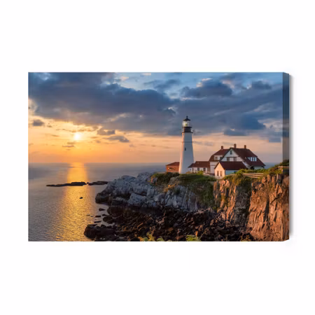 Canvastavla - Sunrise and the Lighthouse