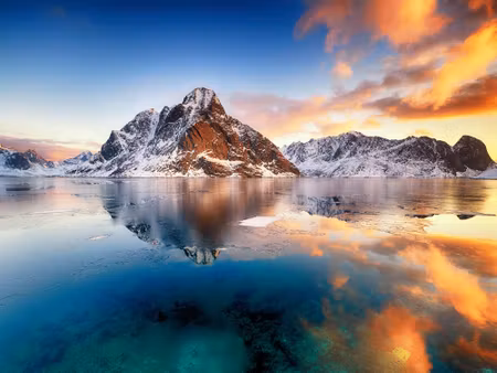 Canvastavla - Sunrise over the Norwegian Sea