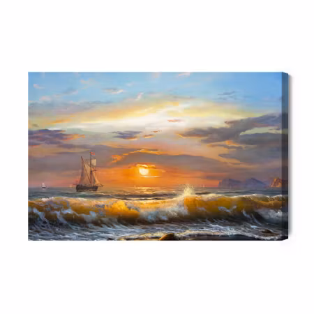 Canvastavla - Sailboats in the Sea
