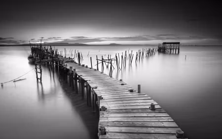 Canvastavla - Mooring Black White