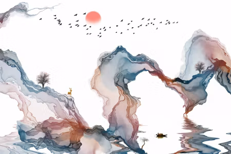 Canvastavla - Colourful Abstract Landscape