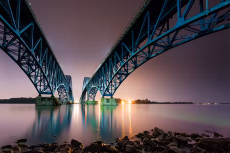 Canvastavla - Bridge South Grand Island Bridge in