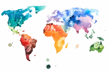Canvastavla - World Map in Watercolour