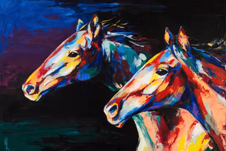 Canvastavla - Colorful Abstract Horses