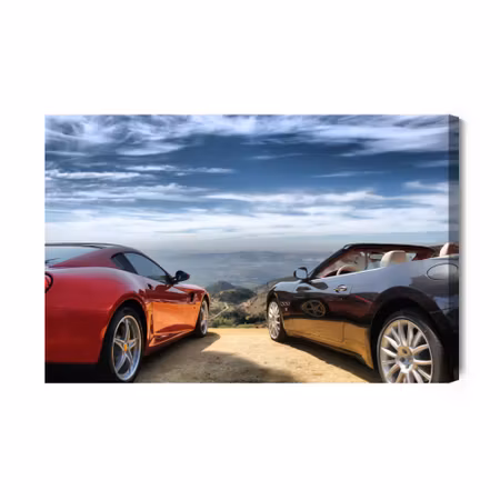 Canvastavla - Luxurious Cars in Front of the
