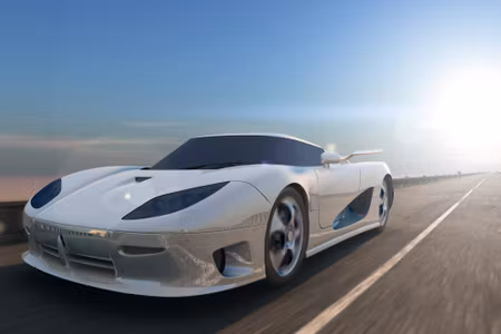 Canvastavla - White Sports Car