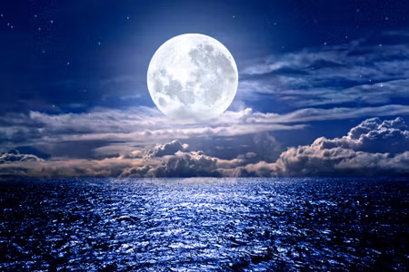 Canvastavla - Full Moon on the Baltic Sea
