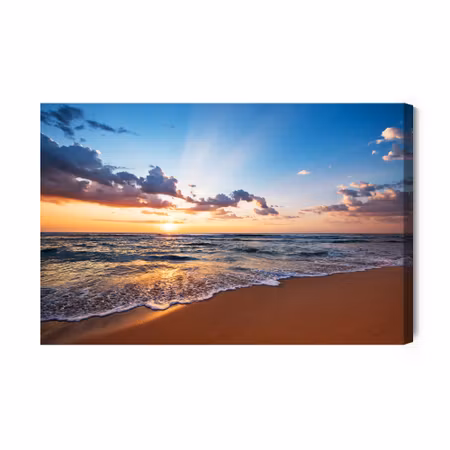 Canvastavla - Sunrise Sea and Beach
