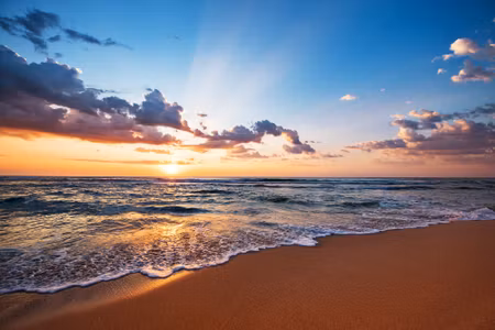 Canvastavla - Sunrise Sea and Beach