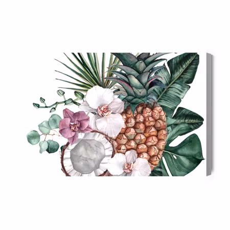Canvastavla - Tropical Fruits and Orchids