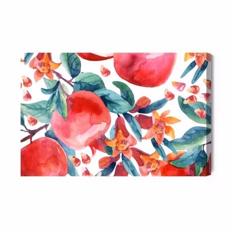 Canvastavla - Pomegranates in Watercolour