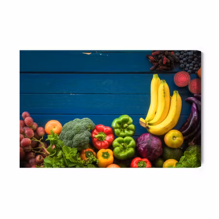 Canvastavla - Vegetables and Fruits on Table